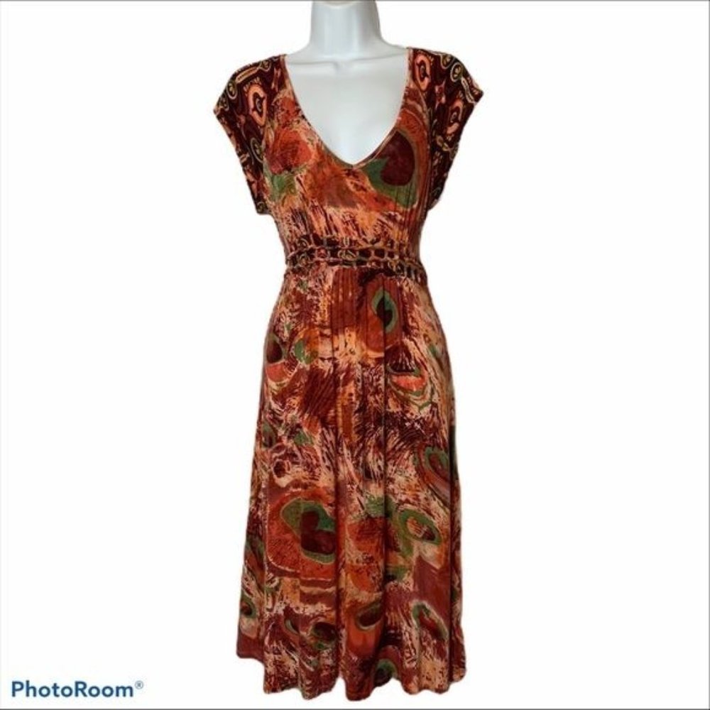 One World Cap Sleeve Knee Length Dress - Sm